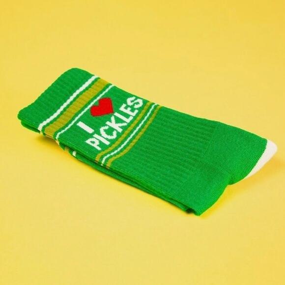 NEW‎ GUMBALL POODLE I LOVE PICKLES Socks Green Unisex OS Ribbed Gym Crew Novelty - Picture 2 of 6